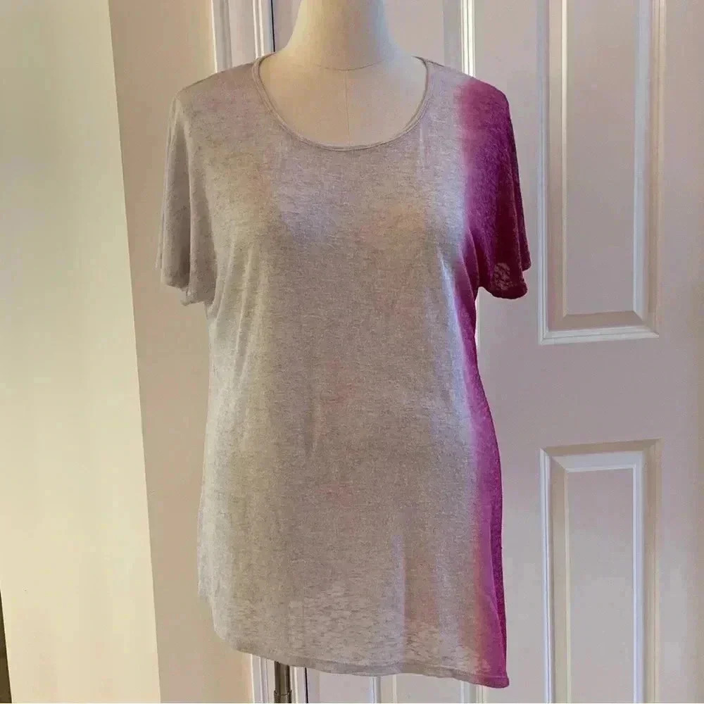 Lane Bryant Plus Size 18 20 Tunic Top Hot Pink Ombré Burnout Lightweight
